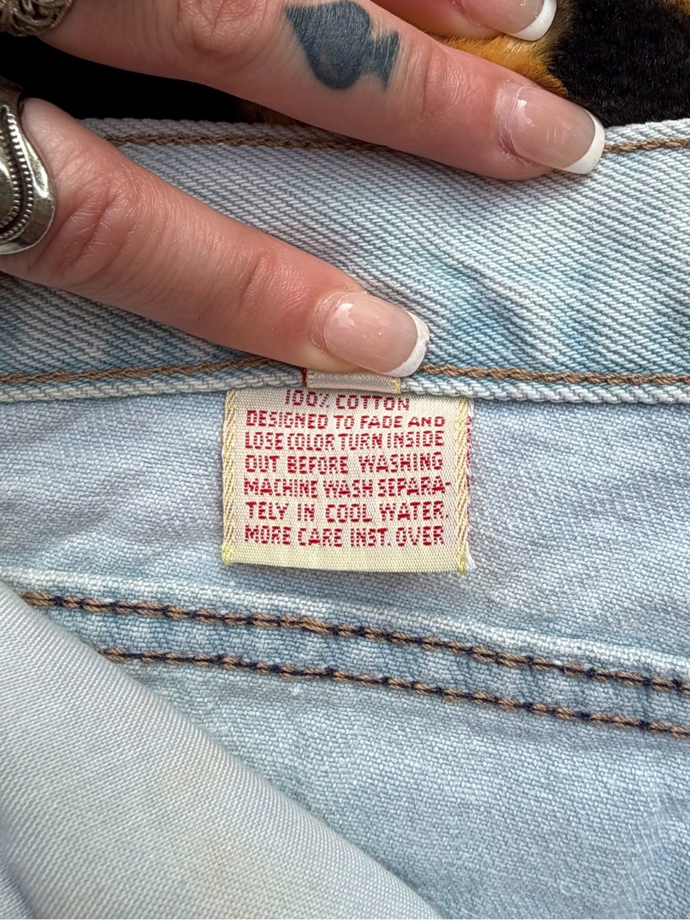 Vintage 90’s Calvin Klein High Waisted Light-wash Denim Cutoff Jean Shorts - Picture 6 of 7